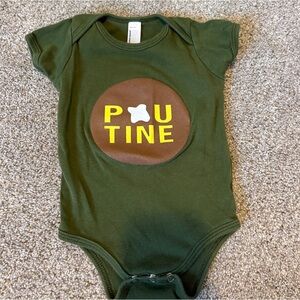 American Apparel Onesie Green Poutine Size 3-6 months Canada